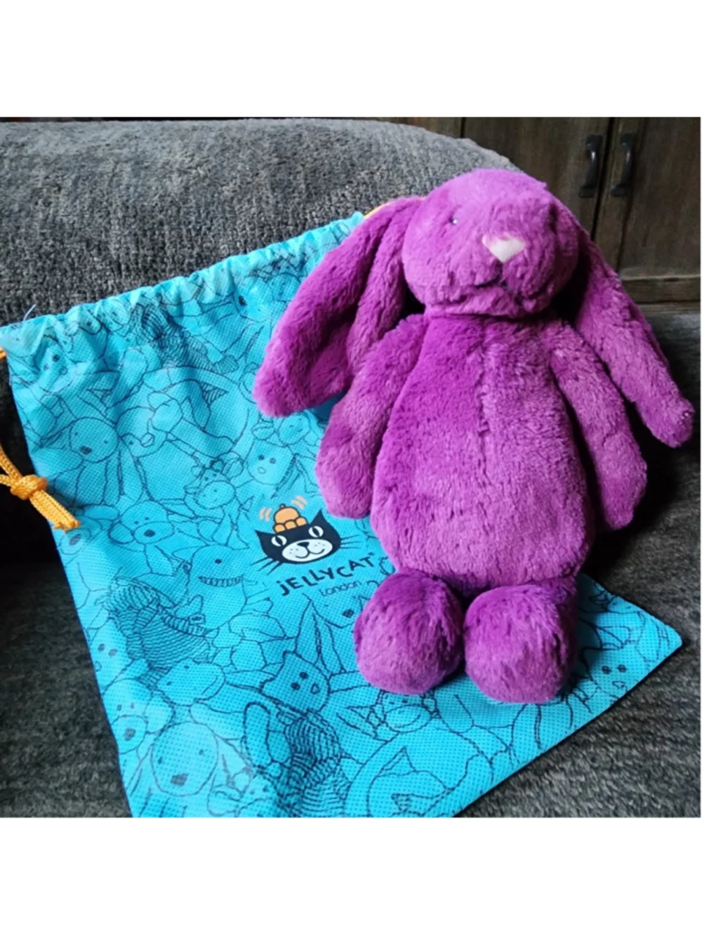 Jellycat Bashful Allium Bunny Small Purple Plush 7